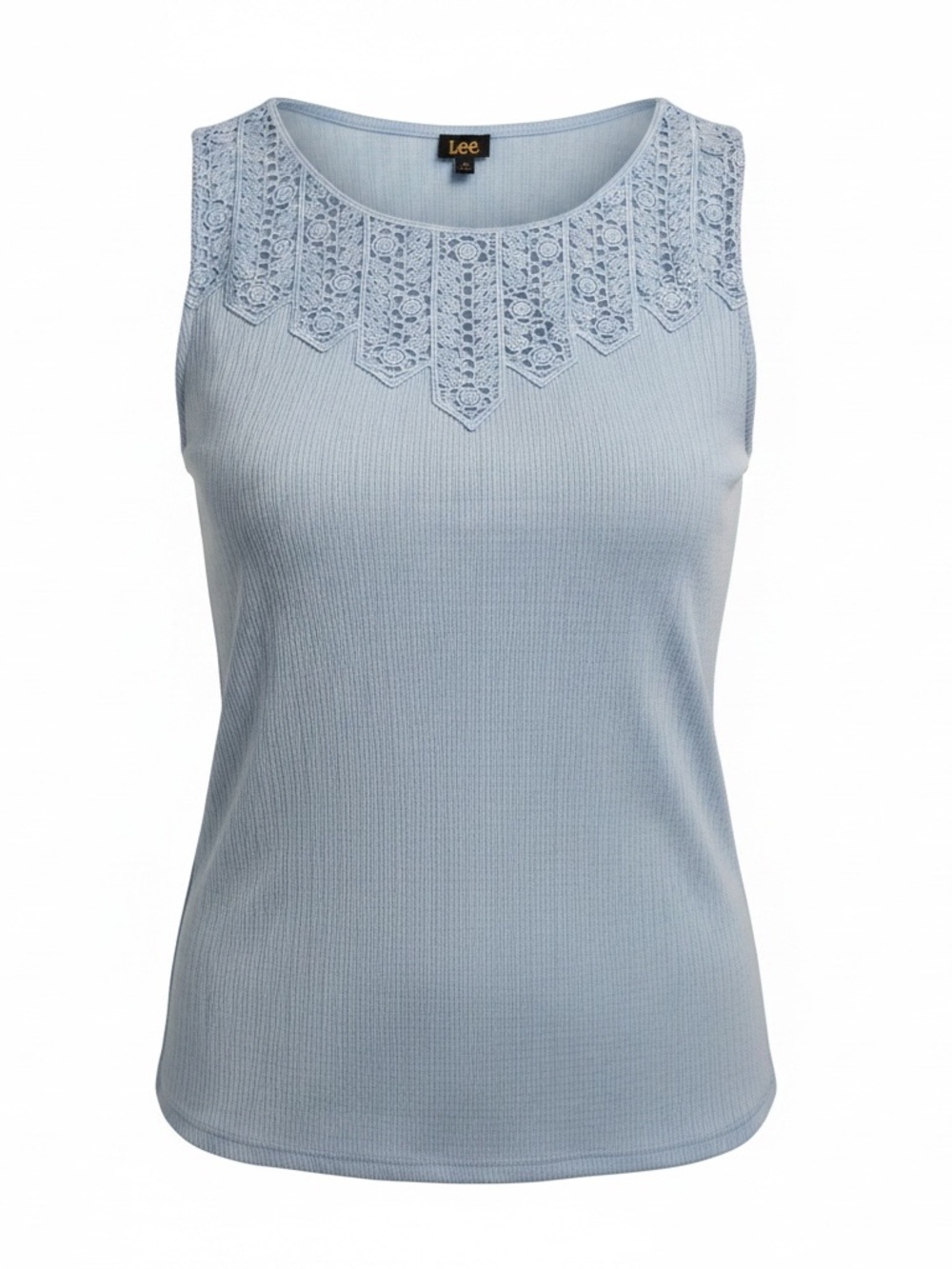 Lee Women's Light Blue Lace Detail Tank Top Size Medium
